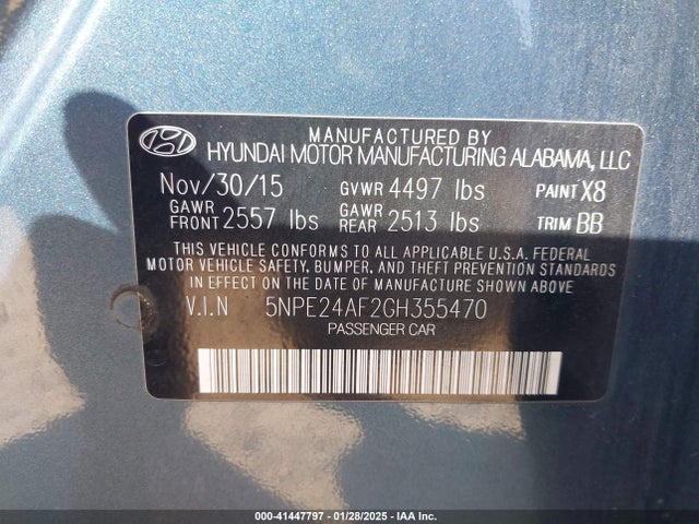 Hyundai SONATA SE 2016 5NPE24AF2GH355470 Image 9