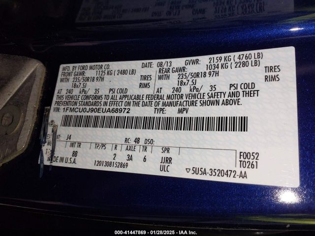1FMCU0J90EUA68972 Ford Escape Titanium