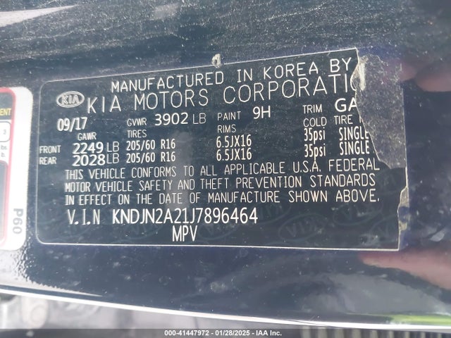 KIA Soul 2018 KNDJN2A21J7896464 Image 9