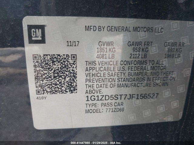 Chevrolet MALIBU LT 2018 1G1ZD5ST7JF156527 Image 9