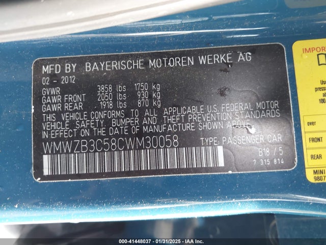 2012 MINI COOPER COUNTRYMAN WMWZB3C58CWM30058 Photo 8