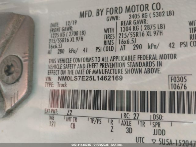 NM0LS7E25L1462169 Ford Transit Connect Xl Cargo Van