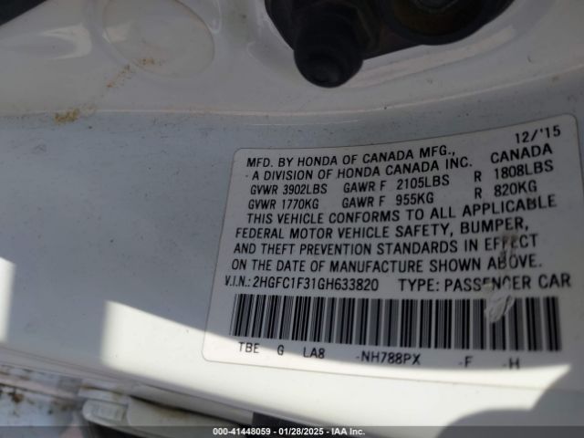 2HGFC1F31GH633820 Honda Civic Ex-t
