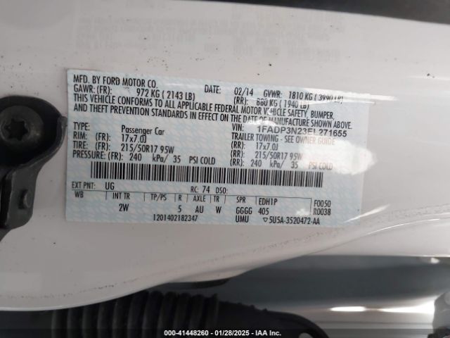 1FADP3N23EL271655 Ford Focus Titanium