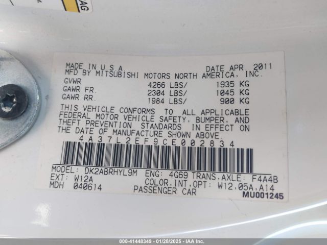 2012 MITSUBISHI ECLIPSE SPYDER 4A37L2EF9CE002834 Photo 8