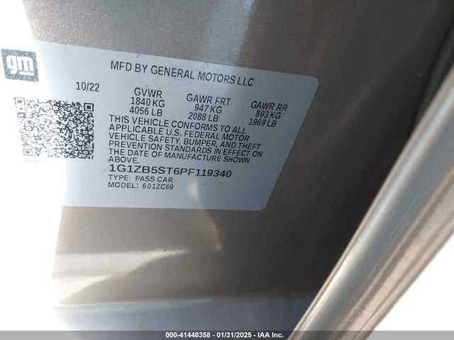 1G1ZB5ST6PF119340 Chevrolet MALIBU LS