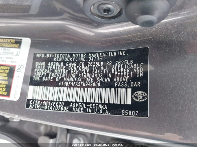 Toyota CAMRY LE 2015 4T1BF1FK5FU948008 Image 9