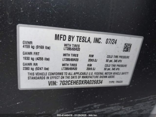 2024 TESLA CYBERTRUCK 7G2CEHEDXRA026834 Photo 8