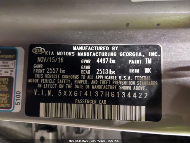KIA Optima Lx 2017 5XXGT4L37HG134422 Image 9