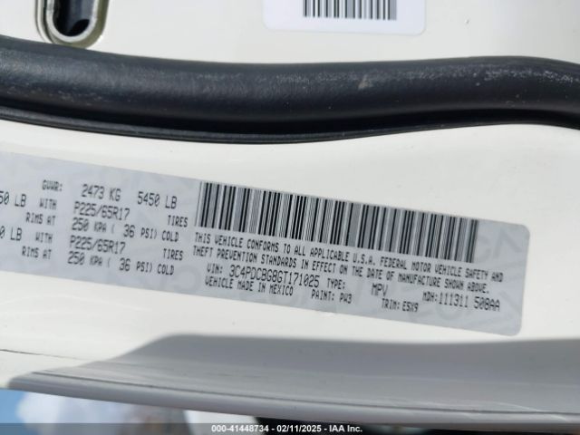 3C4PDCBG8GT171025 Dodge Journey Sxt