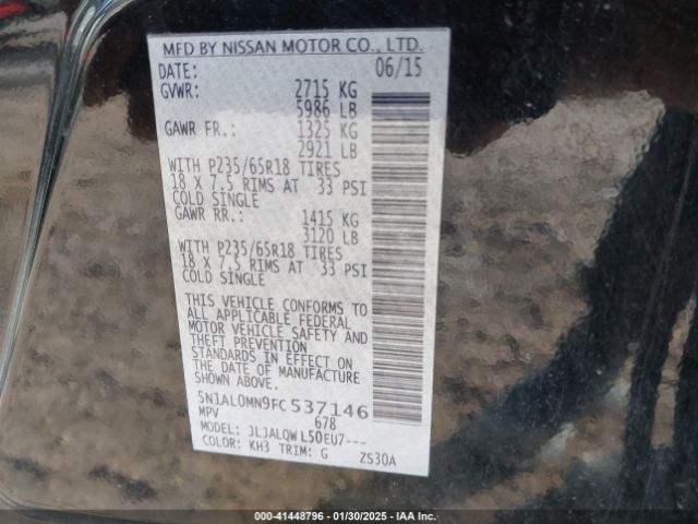 5N1AL0MN9FC537146 Infiniti QX60