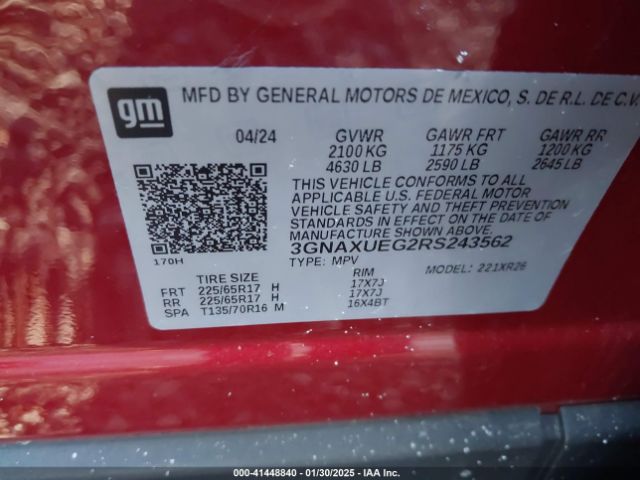 3GNAXUEG2RS243562 Chevrolet Equinox Awd Lt