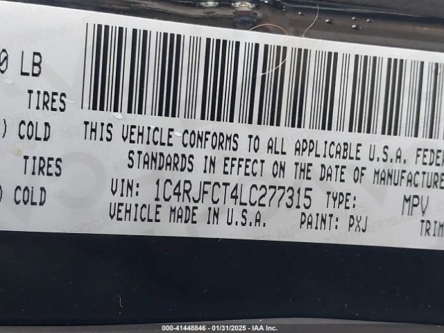 1C4RJFCT4LC277315 Jeep Grand Cherokee High Altitude 4x4