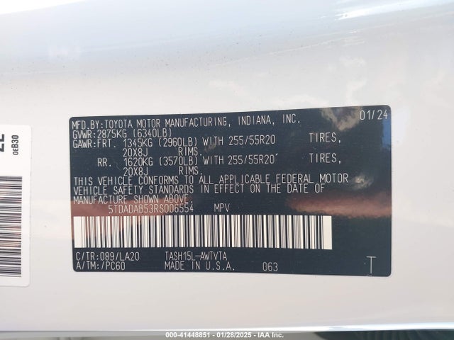 5TDADAB53RS006554 Toyota Grand Highlander Hybrid Limited Max