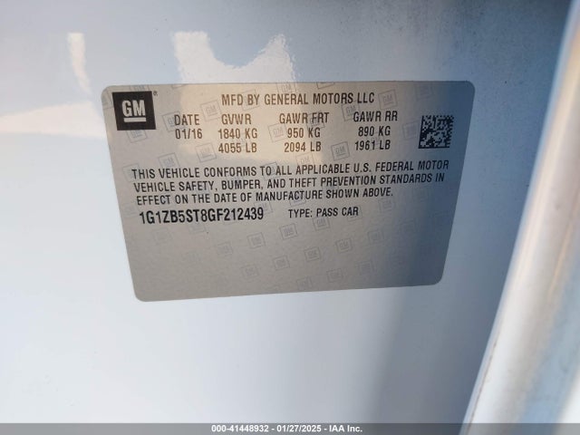 Chevrolet MALIBU LS 2016 1G1ZB5ST8GF212439 Image 25