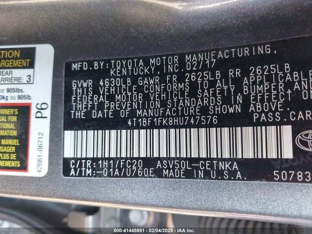 Toyota CAMRY LE 2017 4T1BF1FK8HU747576 Image 9