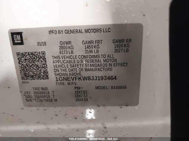 Chevrolet Traverse Ls 2018 1GNEVFKW8JJ193464 Image 9