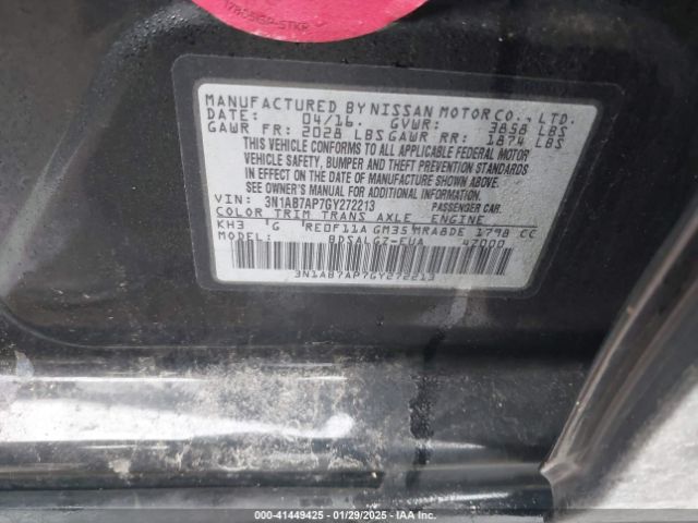 3N1AB7AP7GY272213 Nissan SENTRA SL