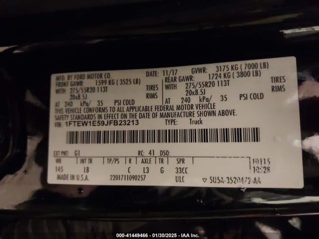 Ford F-150 Lariat 2018 1FTEW1E59JFB23213 Image 9