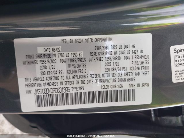 JM3TCBDY0P0631395 Mazda Cx-9 Grand Touring