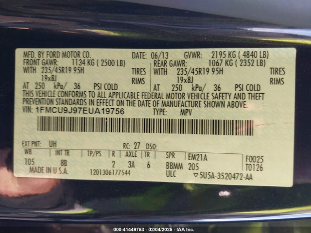 Ford Escape Titanium 2014 1FMCU9J97EUA19756 Image 9
