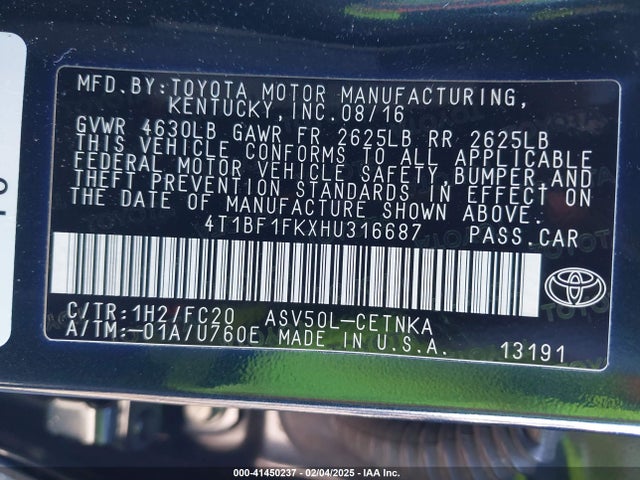 Toyota CAMRY LE 2017 4T1BF1FKXHU316687 Image 9