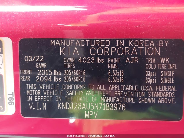 KIA SOUL LX 2022 KNDJ23AU5N7183976 Image 9