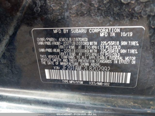 JF2GTAMC2L8202992 Subaru Crosstrek Limited