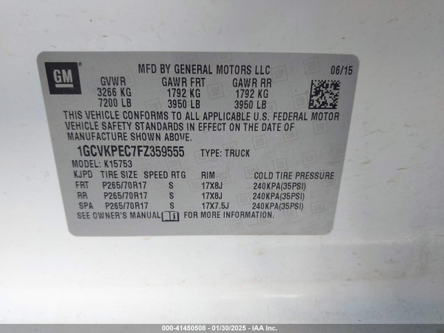 Chevrolet Silverado 1500 Wt 2015 1GCVKPEC7FZ359555 Image 9
