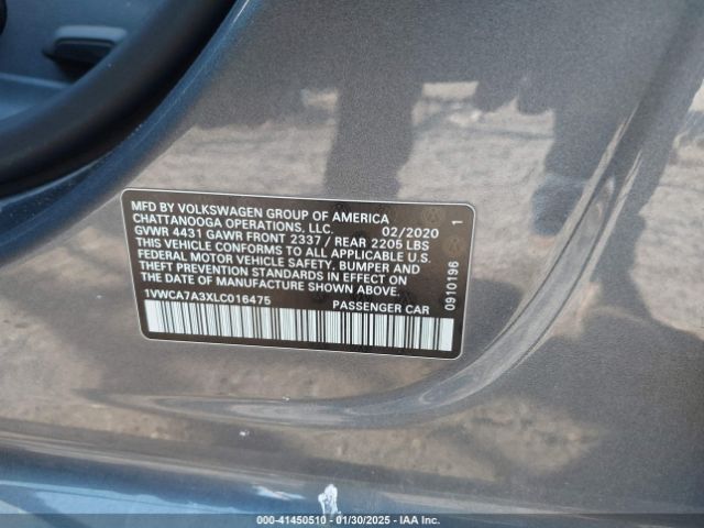 1VWCA7A3XLC016475 Volkswagen Passat 2.0t Sel