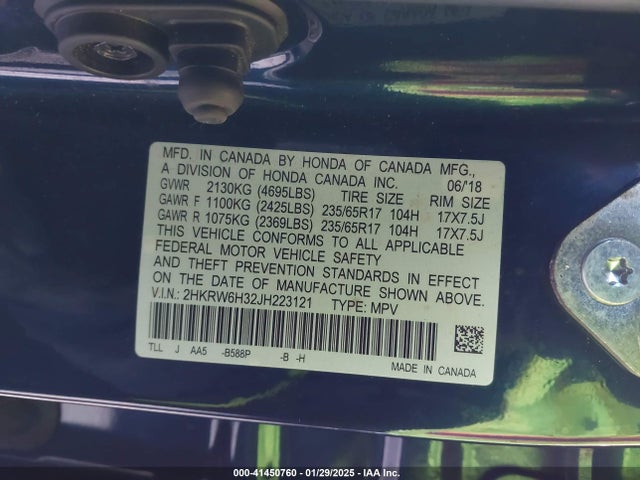 Honda CR-V LX 2018 2HKRW6H32JH223121 Image 9