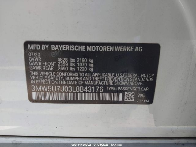 3MW5U7J03L8B43176 BMW 3 Series M340i