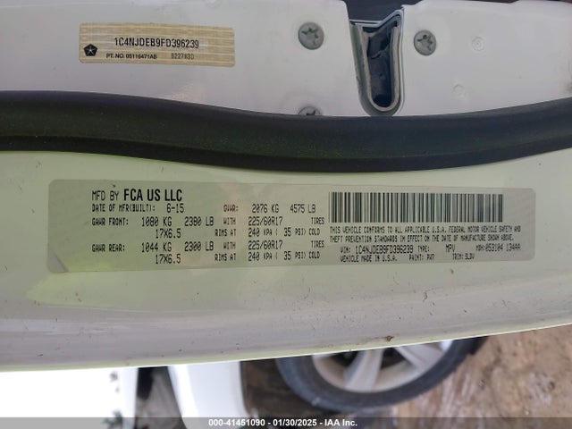 1C4NJDEB9FD396239 Jeep Compass High Altitude Edition