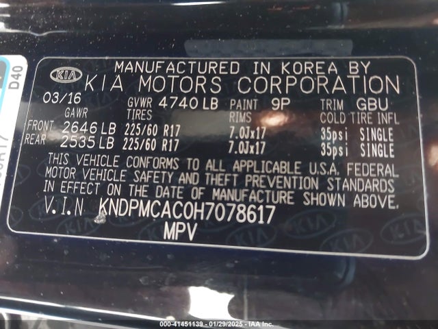 KIA Sportage Lx 2017 KNDPMCAC0H7078617 Image 9