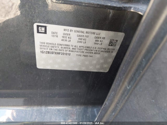 Chevrolet MALIBU LS 2017 1G1ZB5STXHF201010 Image 9