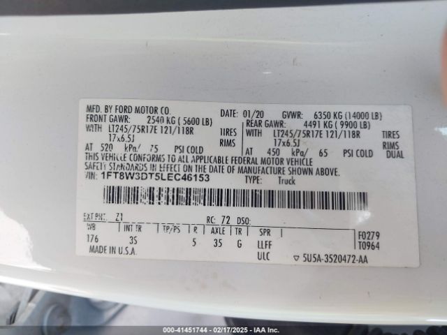 1FT8W3DT5LEC46153 Ford F-350