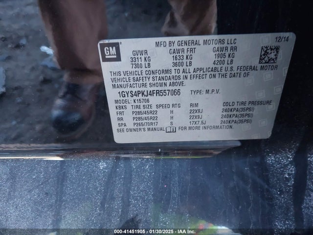 2015 CADILLAC ESCALADE 1GYS4PKJ4FR557066 Photo 8