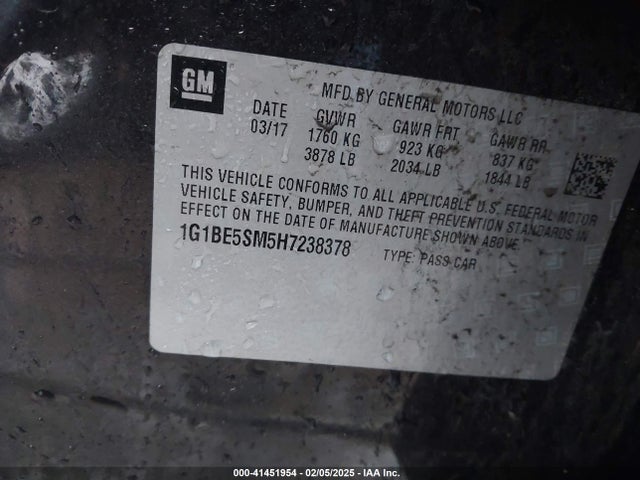 Chevrolet Cruze Lt Auto 2017 1G1BE5SM5H7238378 Image 9