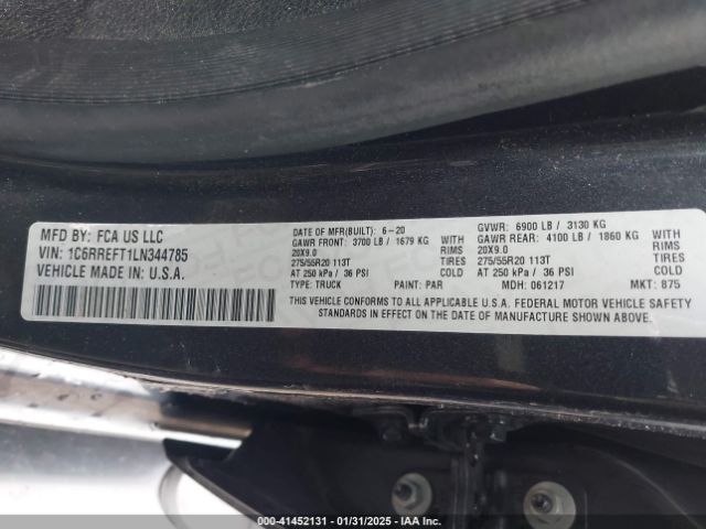 2020 RAM 1500 1C6RREFT1LN344785 Photo 8