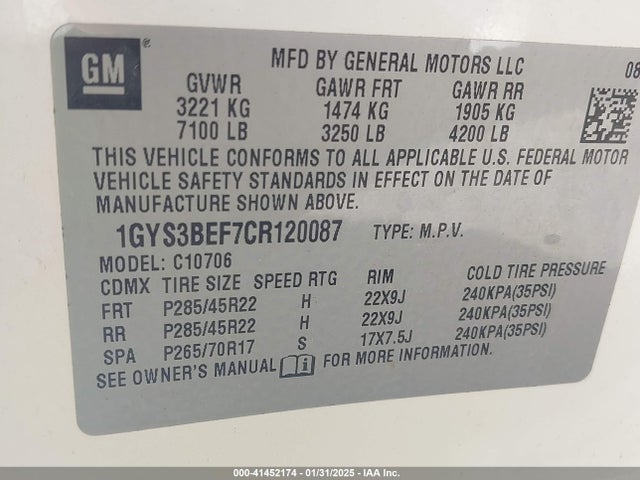 2012 CADILLAC ESCALADE 1GYS3BEF7CR120087 Photo 8