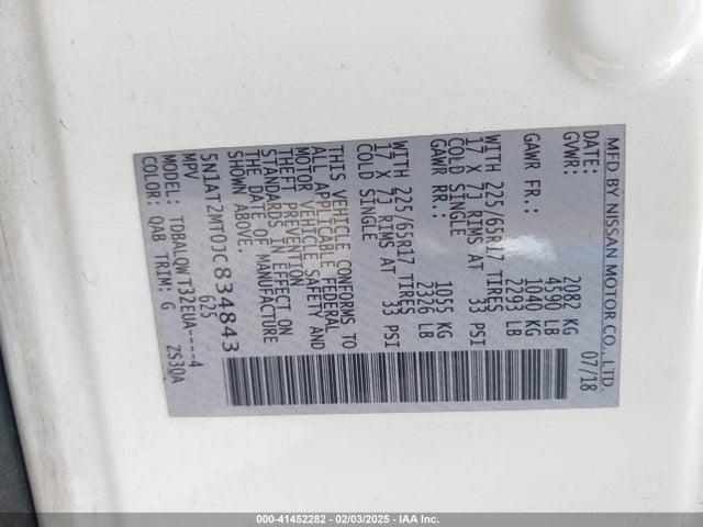 Nissan ROGUE SV 2018 5N1AT2MT0JC834843 Image 9