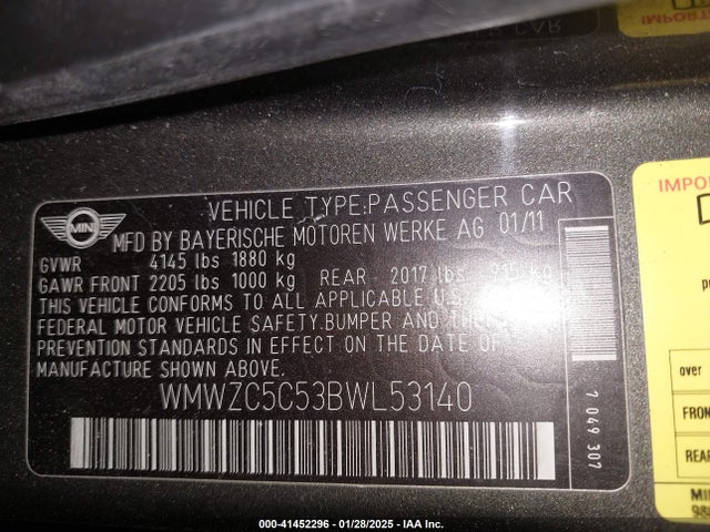 2011 MINI COOPER S COUNTRYMAN WMWZC5C53BWL53140 Photo 8