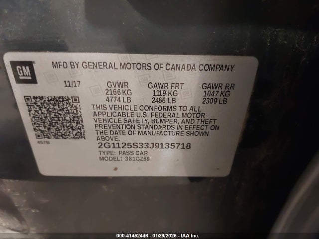 2G1125S33J9135718 Chevrolet IMPALA 2LZ