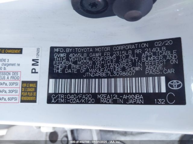 JTND4RBE7L3098607 Toyota Corolla Se Nightshade Edition