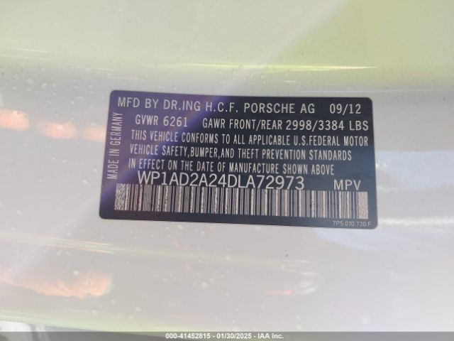 2013 PORSCHE CAYENNE WP1AD2A24DLA72973 Photo 8