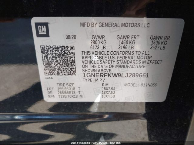 1GNERFKW9LJ289661 Chevrolet Traverse Fwd Ls