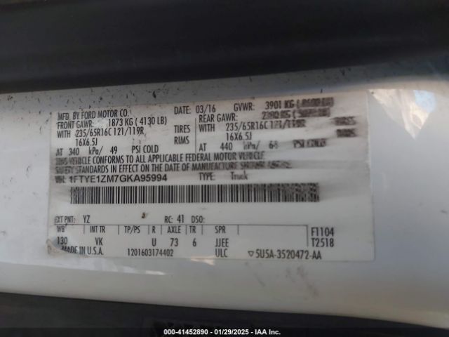 1FTYE1ZM7GKA95994 Ford Transit-150