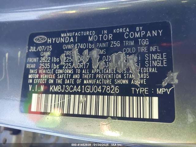 Hyundai TUCSON SE 2016 KM8J3CA41GU047826 Image 9