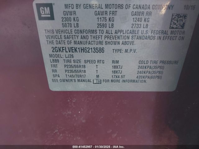 2GKFLVEK1H6213586 GMC Terrain Denali