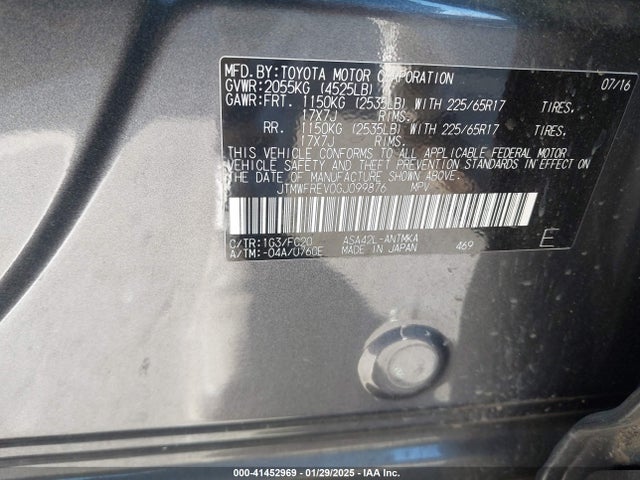 Toyota Rav4 Xle 2016 JTMWFREV0GJ099876 Image 9